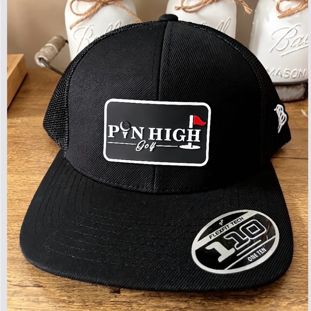 New Mens Golf Hat, pin high golf black